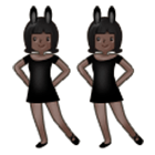 👯🏿‍♀️ Emoji Mujeres Con Orejas De Conejo, Tono De Piel Oscuro en Samsung One UI 4.0.