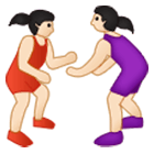 🤼🏻‍♀️ Emoji Mujeres Luchando, Tono De Piel Claro en Samsung One UI 4.0.
