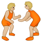 🤼🏼 Emoji Personas Luchando, Tono De Piel Claro Medio en Samsung One UI 4.0.
