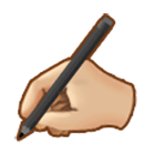✍🏼 Emoji schreibende Hand: mittelhelle Hautfarbe Samsung One UI 4.0.