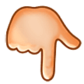 👇🏼 Emoji Dorso Da Mão Com Dedo Indicador Apontando Para Baixo: Pele Morena Clara na Samsung One UI 5.0.