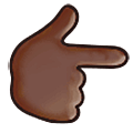 👉🏿 Emoji Dorso De Mano Con índice A La Derecha: Tono De Piel Oscuro en Samsung One UI 5.0.
