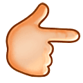 👉🏼 Emoji Dorso De Mano Con índice A La Derecha: Tono De Piel Claro Medio en Samsung One UI 5.0.