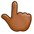 👆🏾 Emoji Dorso Da Mão Com Dedo Indicador Apontando Para Cima: Pele Morena Escura na Samsung One UI 5.0.