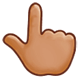 👆🏽 Emoji Dorso Da Mão Com Dedo Indicador Apontando Para Cima: Pele Morena na Samsung One UI 5.0.