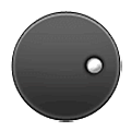 Schwarzer Kreis mit weißem Punkt rechts Samsung One UI 5.0.