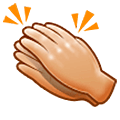 Emoji 👏🏼 Mani Che Applaudono: Carnagione Abbastanza Chiara su Samsung One UI 5.0.