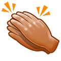 👏🏽 Emoji Mãos Aplaudindo: Pele Morena na Samsung One UI 5.0.