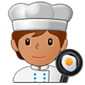 Emoji 🧑🏽‍🍳 Persona Che Cucina: Carnagione Olivastra su Samsung One UI 5.0.