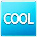 🆒 Emoji Wort „Cool“ in blauem Quadrat Samsung One UI 5.0.