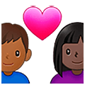 👨🏿‍❤️‍👩🏾 Emoji Liebespaar - Mann: dunkle Hautfarbe, Frau: mitteldunkle Hautfarbe Samsung One UI 5.0.