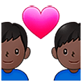 👨🏿‍❤️‍👨🏿 Emoji Pareja Enamorada - Hombre: Tono De Piel Oscuro, Hombre: Tono De Piel Oscuro en Samsung One UI 5.0.