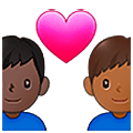 👨🏿‍❤️‍👨🏾 Emoji Casal Apaixonado - Homem: Pele Escura, Homem: Pele Morena Escura na Samsung One UI 5.0.