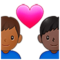 👨🏾‍❤️‍👨🏿 Emoji Liebespaar - Mann: mitteldunkle Hautfarbe, Mann: dunkle Hautfarbe Samsung One UI 5.0.