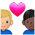 👨🏼‍❤️‍👨🏿 Emoji Liebespaar - Mann: mittelhelle Hautfarbe, Mann: dunkle Hautfarbe Samsung One UI 5.0.