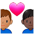 👨🏽‍❤️‍👨🏿 Emoji Pareja Enamorada - Hombre: Tono De Piel Medio, Hombre: Tono De Piel Oscuro en Samsung One UI 5.0.