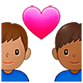 👨🏽‍❤️‍👨🏾 Emoji Liebespaar - Mann: mittlere Hautfarbe, Mann: mitteldunkle Hautfarbe Samsung One UI 5.0.
