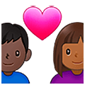 👨🏾‍❤️‍👩🏿 Emoji Liebespaar - Mann: mitteldunkle Hautfarbe, Frau: dunkle Hautfarbe Samsung One UI 5.0.
