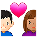 👨🏽‍❤️‍👩🏻 Emoji Casal Apaixonado - Homem: Pele Morena, Mulher: Pele Clara na Samsung One UI 5.0.