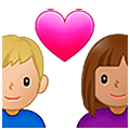 Emoji 👨🏽‍❤️‍👩🏼 Coppia Con Cuore - Uomo: Carnagione Olivastra, Donna: Carnagione Abbastanza Chiara su Samsung One UI 5.0.