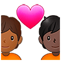 🧑🏾‍❤️‍🧑🏿 Emoji Liebespaar: Person, Person, mitteldunkle Hautfarbe, dunkle Hautfarbe Samsung One UI 5.0.