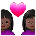 Emoji 👩🏿‍❤️‍👩🏿 Coppia Con Cuore - Donna: Carnagione Scura, Donna: Carnagione Scura su Samsung One UI 5.0.