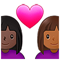 👩🏿‍❤️‍👩🏾 Emoji Casal Apaixonado - Mulher: Pele Escura, Mulher: Pele Morena Escura na Samsung One UI 5.0.