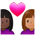 👩🏿‍❤️‍👩🏽 Emoji Pareja Enamorada - Mujer: Tono De Piel Oscuro, Mujer: Tono De Piel Medio en Samsung One UI 5.0.