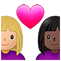 Emoji 👩🏼‍❤️‍👩🏿 Coppia Con Cuore - Donna: Carnagione Abbastanza Chiara, Donna: Carnagione Scura su Samsung One UI 5.0.