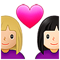 👩🏼‍❤️‍👩🏻 Emoji Pareja Enamorada - Mujer: Tono De Piel Claro Medio, Mujer: Tono De Piel Claro en Samsung One UI 5.0.