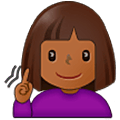 🧏🏾‍♀️ Emoji Mujer Sorda: Tono De Piel Oscuro Medio en Samsung One UI 5.0.