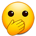 Emoji 🫢 Faccia Con Gli Occhi Aperti E La Mano Sulla Bocca Emoji su Samsung One UI 5.0.