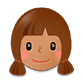 👧🏽 Emoji Mädchen: mittlere Hautfarbe Samsung One UI 5.0.