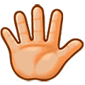 🖐🏼 Emoji Hand mit gespreizten Fingern: mittelhelle Hautfarbe Samsung One UI 5.0.