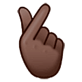 🫰🏿 Emoji Mano Con El Dedo Índice Y El Pulgar Cruzados: Tono De Piel Oscuro en Samsung One UI 5.0.