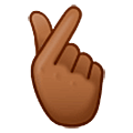 🫰🏾 Emoji Mano Con El Dedo Índice Y El Pulgar Cruzados: Tono De Piel Oscuro Medio en Samsung One UI 5.0.