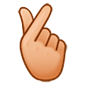 Emoji 🫰🏼 Mano Con İndice E Pollice İncrociati: Carnagione Abbastanza Chiara su Samsung One UI 5.0.