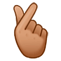 🫰🏽 Emoji Mano Con El Dedo Índice Y El Pulgar Cruzados: Tono De Piel Medio en Samsung One UI 5.0.