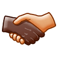 🫱🏿‍🫲🏼 Emoji Handschlag: dunkle Hautfarbe, mittelhelle Hautfarbe Samsung One UI 5.0.