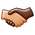 🫱🏼‍🫲🏿 Emoji Handschlag: mittelhelle Hautfarbe, dunkle Hautfarbe Samsung One UI 5.0.