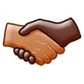 🫱🏽‍🫲🏿 Emoji Handschlag: mittlere Hautfarbe, dunkle Hautfarbe Samsung One UI 5.0.