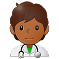 🧑🏾‍⚕️ Emoji Arzt/Ärztin: mitteldunkle Hautfarbe Samsung One UI 5.0.
