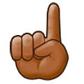 ☝🏾 Emoji nach oben weisender Zeigefinger von vorne: mitteldunkle Hautfarbe Samsung One UI 5.0.