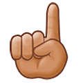 ☝🏽 Emoji Indicador Apontando Para Cima: Pele Morena na Samsung One UI 5.0.