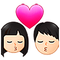 Emoji 👨🏻‍❤️‍💋‍👩🏻 Bacio Tra Coppia - Uomo: Carnagione Chiara, Donna: Carnagione Chiara su Samsung One UI 5.0.