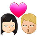 👨🏻‍❤️‍💋‍👩🏼 Emoji Beso - Hombre: Tono De Piel Claro, Mujer: Tono De Piel Claro Medio en Samsung One UI 5.0.