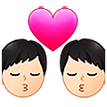 👨🏻‍❤️‍💋‍👨🏻 Emoji sich küssendes Paar - Mann: helle Hautfarbe, Mann: helle Hautfarbe Samsung One UI 5.0.
