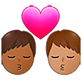 👨🏾‍❤️‍💋‍👨🏽 Emoji Beijo - Homem: Pele Morena Escura, Homem: Pele Morena na Samsung One UI 5.0.