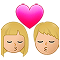 👨🏼‍❤️‍💋‍👩🏼 Emoji Beijo - Homem: Pele Morena Clara, Mulher: Pele Morena Clara na Samsung One UI 5.0.
