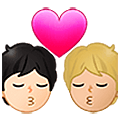🧑🏻‍❤️‍💋‍🧑🏼 Emoji sich küssendes Paar: Person, Person, helle Hautfarbe, mittelhelle Hautfarbe Samsung One UI 5.0.